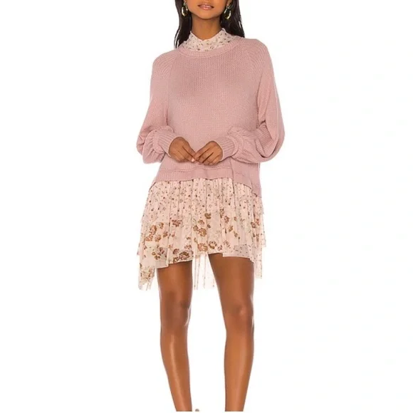 FREE PEOPLE Opposites Attract Floral Mini Sweater Dress - Picture 2 of 11